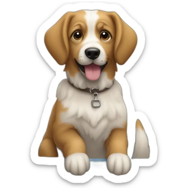 Chienne qui fait du port sticker