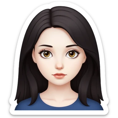 красивая девушка с бледной кожей, темными глазами и волосами  sticker