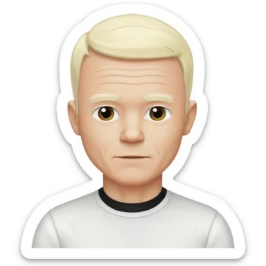 Jimmy Somerville with platinum blonde hair, white outfit sticker