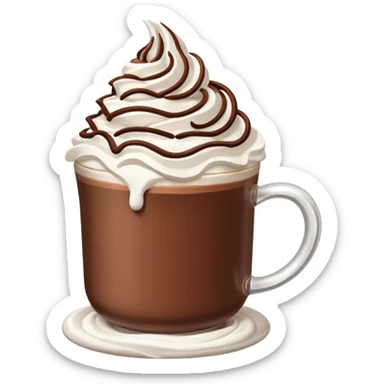Make a hot chocolate with whipped cream sticker