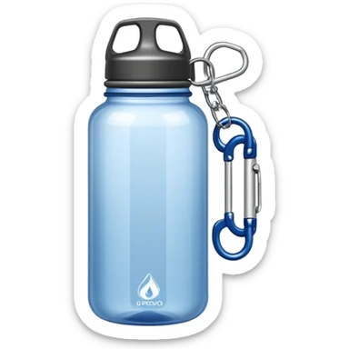 outdoor hiking water bottle with carabiner clip sticker