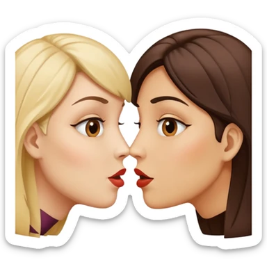 two faces close together, one whispering to the other, representing gossip sticker