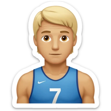 blonde man Number 7 Printed Athlete sticker