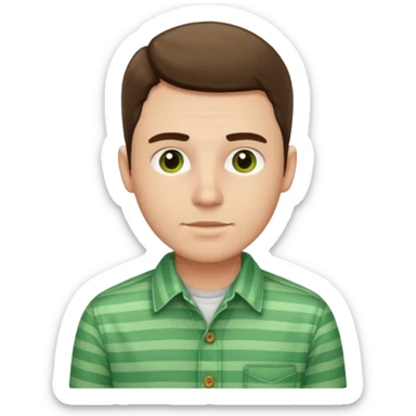 Man with green Striped Shirt not t shirt sticker