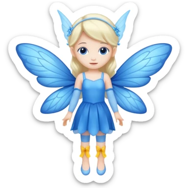 full body of little blue fairy sticker