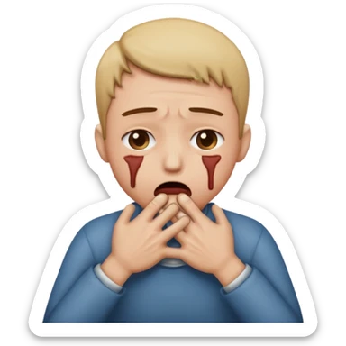 a person chocking themself with both hands  sticker