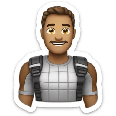 Чертёнок с чёрными волосами и коричневыми глазами и улыбкой в зеленой рубашке с белой футболкой и с тёмно-коричневыми рогами на голове которые синеют к концам sticker