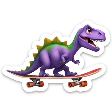 Dinosaur riding a skateboard  sticker
