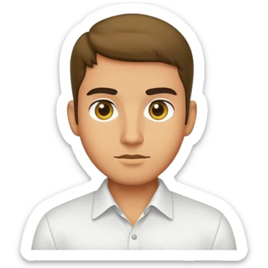 Olive-skinned male in white shirt sticker