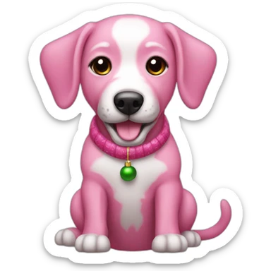 christmas pink dog sticker