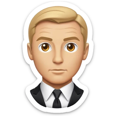 Cinematic Realistic James Bond Pop Culture Emoji, depicted with suave sophistication and dynamic action rendered with crisp details and cinematic lighting that capture his legendary cool. sticker