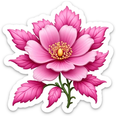 rococo regency flower pink sticker