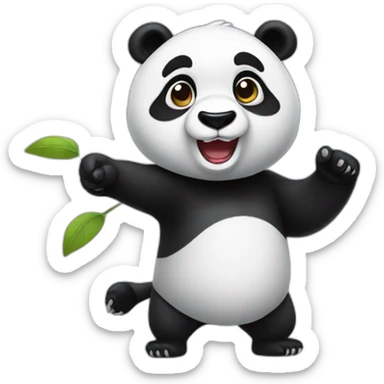 cute panda pointing left sticker