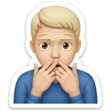 nervously bitting finger nails sticker