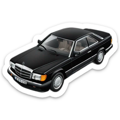 Black Mercedes w126 560 SEC AMG coupe sticker