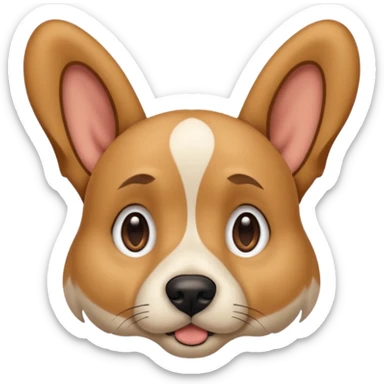 dog with big ear piercing on tip of the ear sticker