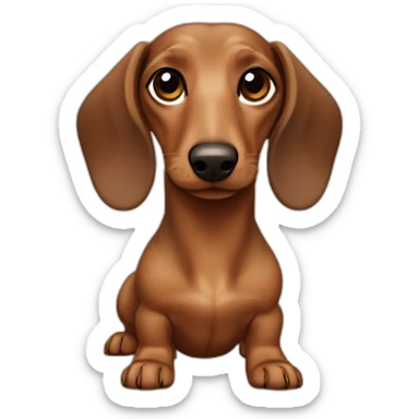fawn colored dachshund with a dark chocolate colored nose and brown eyes with a slight touch of dark-green sticker