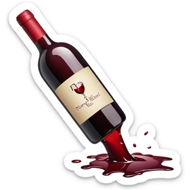 broken wine bottle sticker