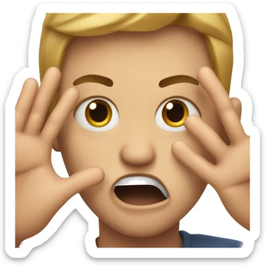 scared face with gesture bitting nails sticker