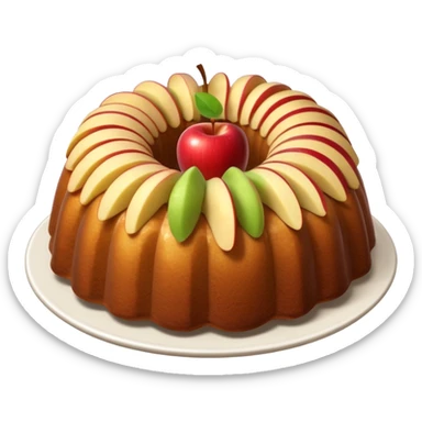 Bundt cake with apple slices in the middle  sticker