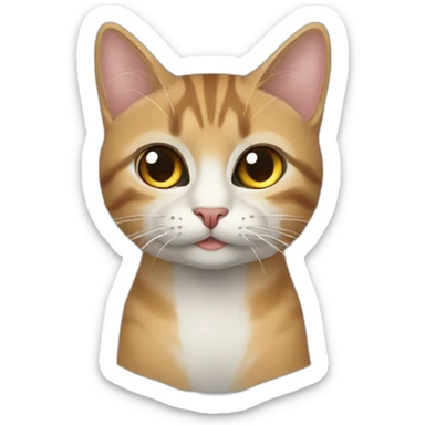 Tatlı,gözleri dolmuş bir kedi sticker