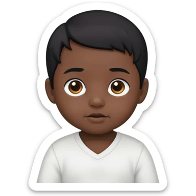 say hello male baby black hair sticker