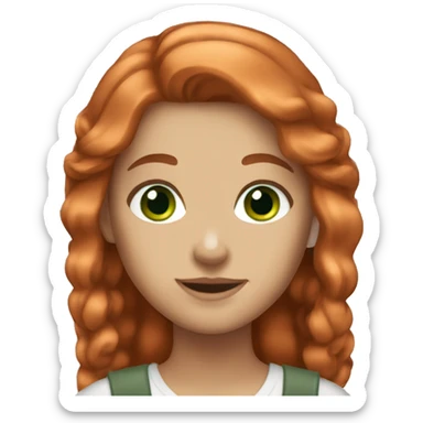 Copper hair girl green eyes sticker