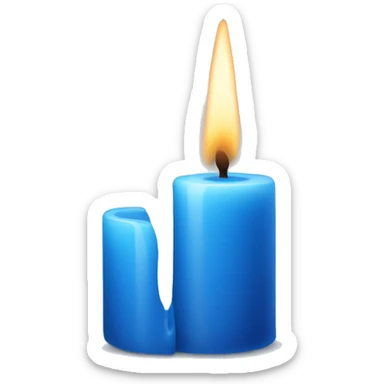 Blue candle sticker