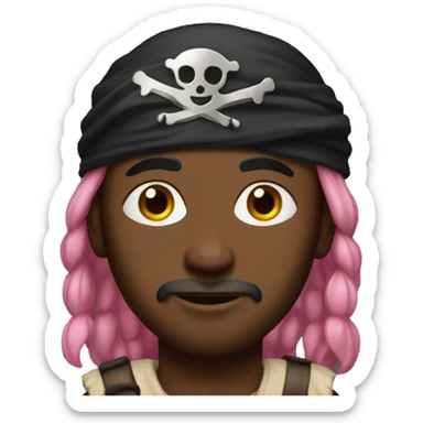 fully black somali pirate with pink hair sticker