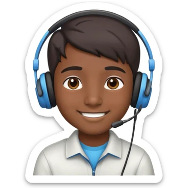 Indian young boy podcaster sticker
