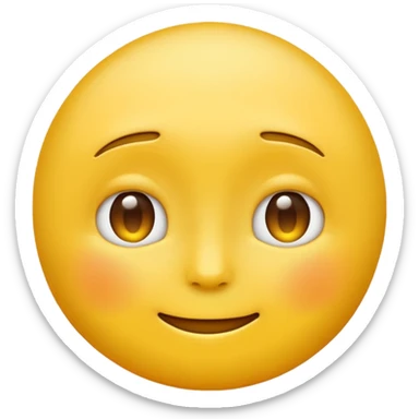 classic emoji face with faint glow surrounding it, Apple style sticker