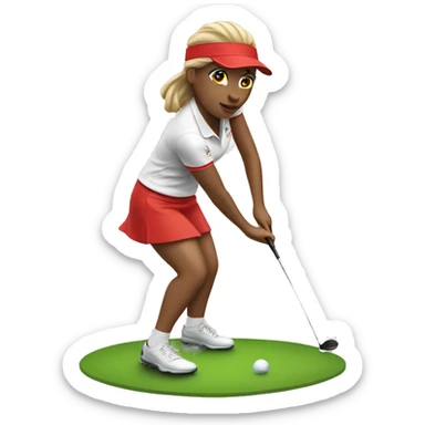 summer olympics golf girl sticker