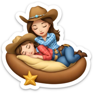 1 Cowgirl sleeping  sticker