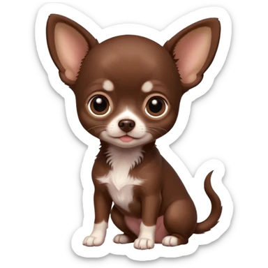 Generate an emoji of a chocolate-colored Chihuahua puppy sticker