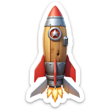 A Rocket Made Of Wood And Scrap Metal In A Clash Of Clans Aesthetic sticker