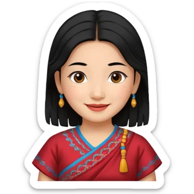 Gurung dress girl nepali sticker