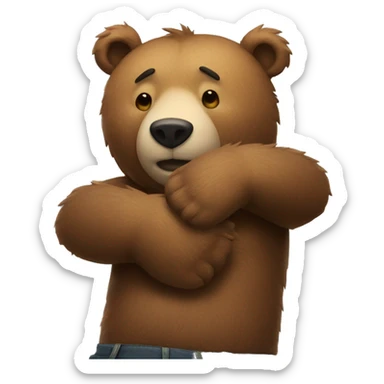Bear giving a Bear a hug sticker