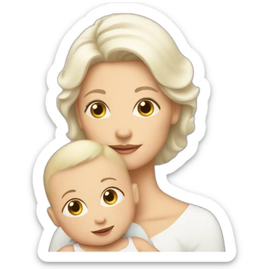White mother baby sticker
