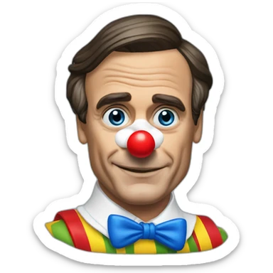Jair Bolsonaro with blue eyes dressing as a clown sticker