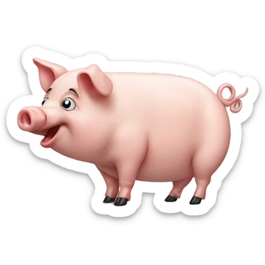 a pig peeing sticker