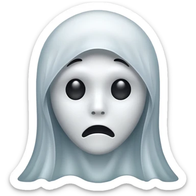 Straight face ghost  sticker