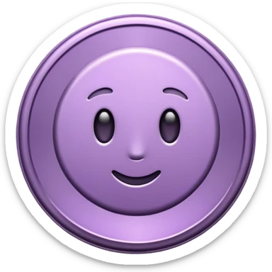 I need you to recreate this image exactly as is but make the color of the coin a ver light purple hue give me three options with different hues of purple sticker