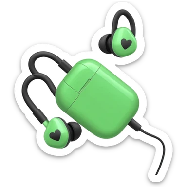 EarPods headphones with a green color sticker