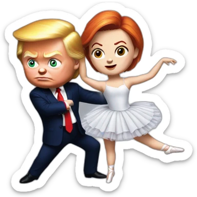 Trump and Chucky as ballet dancers sticker
