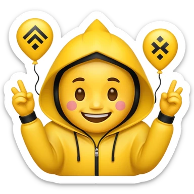 Celebration emoji with Binance logo sticker