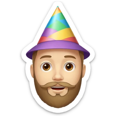 young man with a beard, happy birthday boy sticker
