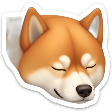 head of red shiba inu sleeping sticker