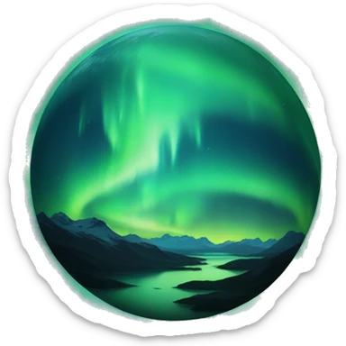 Northern lights encompassing earth sticker