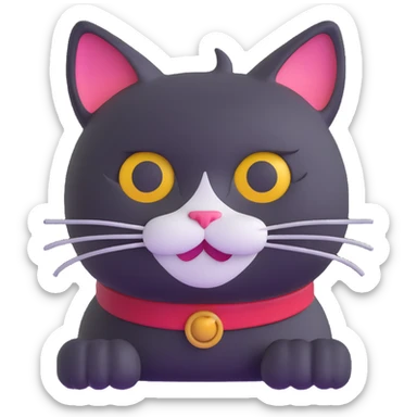 jolly one-eyed cat sticker
