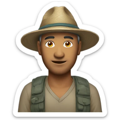 man with nepalese hat sticker